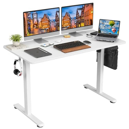 Electric Standing Desk Adjustable Height Sit Stand Home Office Desk with Splice, view 2