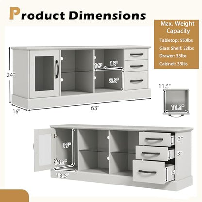 Farmhouse TV Stand for 73 Inch TV, view 4