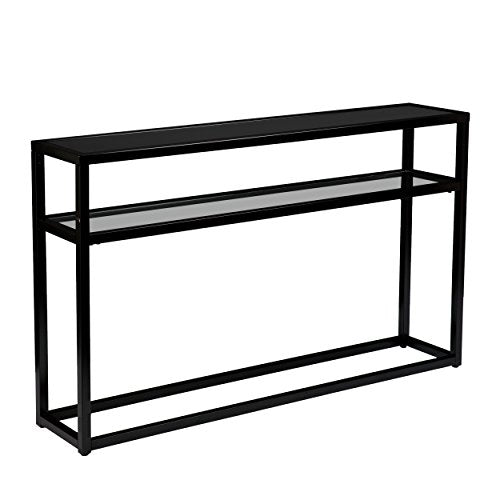 Holly & Martin Baldrick Console Table - Black - Transitional Design, Glass and Wood - Ideal for Entryway, Living Room (CK7683)