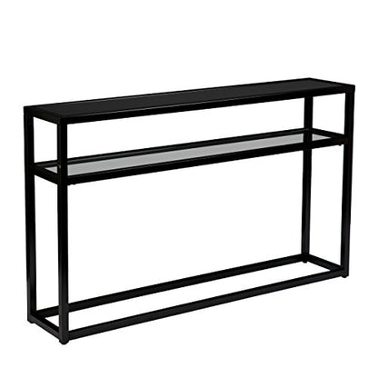 Holly & Martin Baldrick Console Table - Black - Transitional Design, Glass and Wood - Ideal for Entryway, Living Room (CK7683)