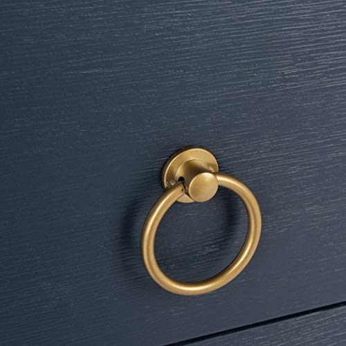 SAFAVIEH Furniture - Sadie 1-Drawer Nightstand - Navy - Wood - Glam Gold Hardware Design - Ideal for Bedroom, 19"W x 16"D x 22"H (NST9200A)