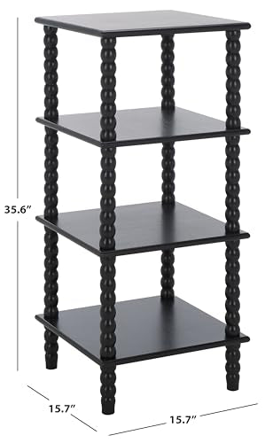 SAFAVIEH Home Collection Dilyn Matte Black 4-Tier Shelving Unit Etagere Bookshelf