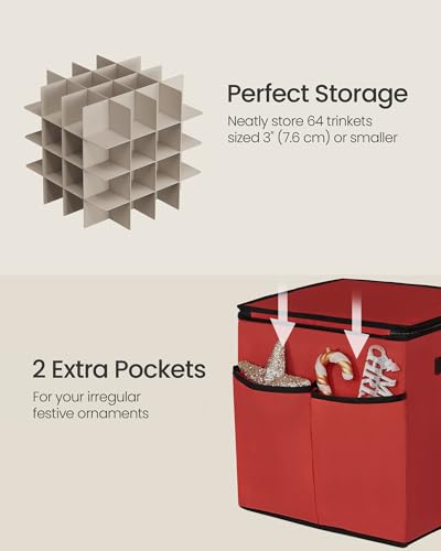 Christmas Ornament Storage Box, with 3 Inches 64 Slots, view 5