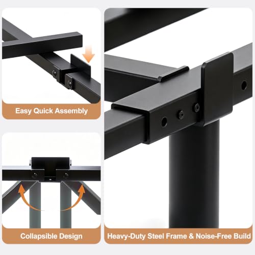 Full Size 7 Inch Low Profile Metal Platform Bed Frames, Adjustable Length, view 5