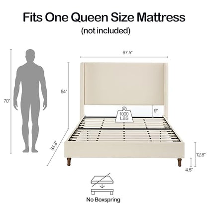 GDFStudio Tall Headboard Upholstered Bed, view 3