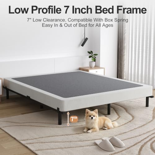 Full Size 7 Inch Low Profile Metal Platform Bed Frames, Adjustable Length, view 8