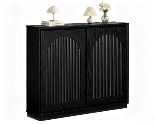 39 inch Narrow Buffet Cabinet Sideboard with Storage,Black, view 2