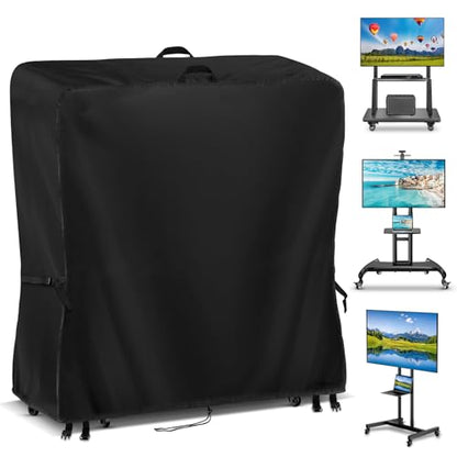 Outdoor TV Cover 32 Inch Weatherproof, Waterproof Outdoor TV Stand Covers For Mobile TV Carts With Floor Stand Base, TV Screen Protection Covers For Outside- 32”L x 14”W x 55”H(Cover Only)