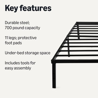 Metal Bed Frame, Non-Foldable Platform Bed, Easy Assembly, Full, 54W x 75L, view 4
