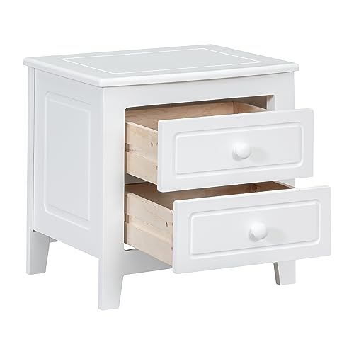 Bedroom Set Furniture, 3-Pieces Bedroom Sets, Queen Size Wood Platform Bed and 2 Nightstands, White
