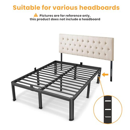 Metal King Size Bed Frame with Rounded Legs, view 7