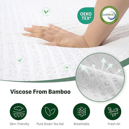12" Queen Cooling Gel Memory Foam Mattress, Viscose from Bamboo, Medium Firm, view 5