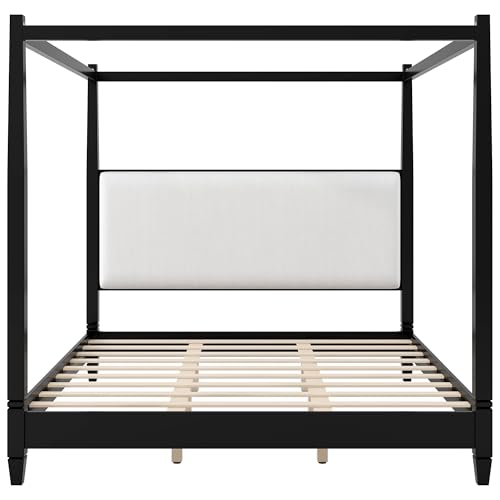 Cara Wooden Canopy King Bed Frame with Headboard, view 6