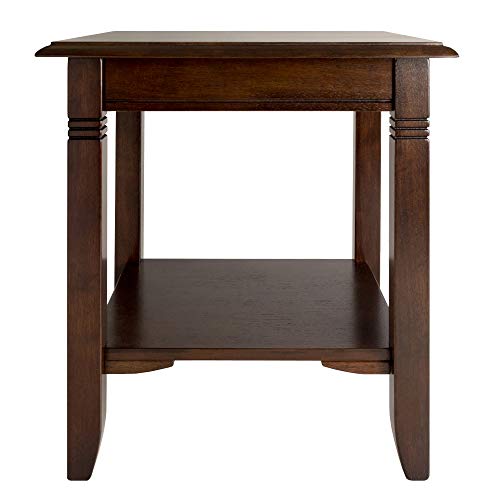 Nolan End Table, 20" Wide, 22" Tall, for Living Room, Bedroom, Cappuccino