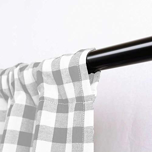 Farmhouse Curtains Kitchen Décor, Buffalo Plaid Valance, Classic Country Plaid Gingham Checkered Design, Farmhouse Décor, Window Curtain Treatments (Grey, 58" W x 14" H Valance)