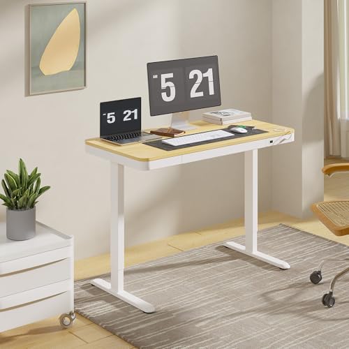 FLEXISPOT Comhar 48" Electric Standing Desk with Drawers, USB Charging Ports, view 3