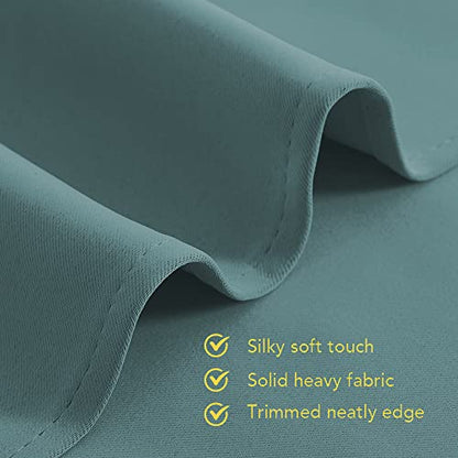 Modern Blackout Curtains Noise Reducing, Thermal Insulated and Privacy Room Darkening Drape Panels for Boy's Guest Room Door Window (Greyish Blue, 2 Panels, W42 x L72 -Inch)