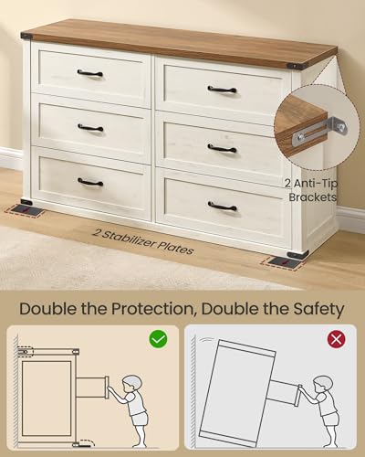 Modern 6-Drawer Dresser, Clothes Storage Cabinet, view 7