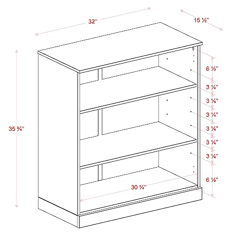 Solid Wood Bookcase - 3 Tier Floor Standing Bookshelf - 36" Short Storage Shelf, 32” W - Teal Blue, Display Furniture for Room, Renewable 100% Eco-Friendly Wood, Made in Brazil