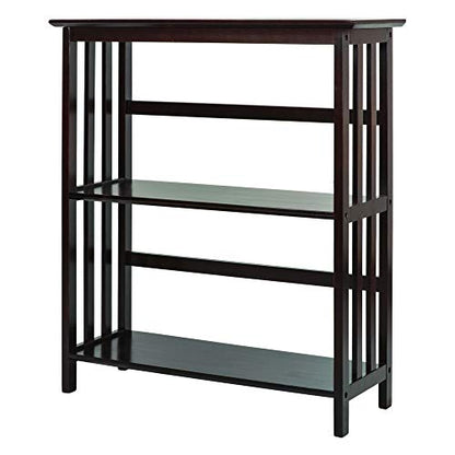 Mission Style 3-Shelf Bookcase, Espresso