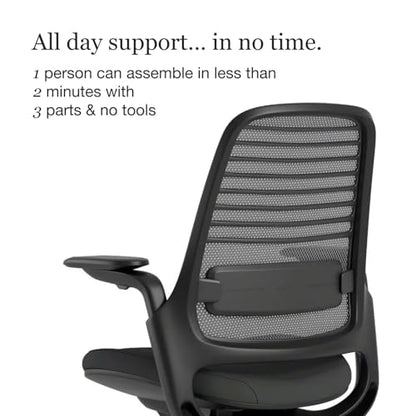 Steelcase Series 1 Ergonomic Office Chair, Carpet Floors, Graphite, view 8