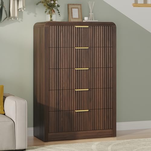 Fluted 5 Drawers Dresser, 48" Tall Chest of Drawers for Bedroom, view 7