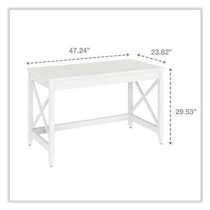 Workspace by Farmhouse Writing Desk, 47.24" x 23.62" x 29.53", White