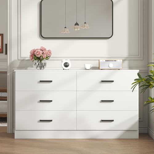 Wood Dresser for Bedroom, 6 Drawer Double Dresser, view 3