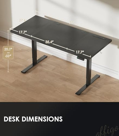 71 Inch Executive Electric Standing Desk Height Adjustable, Black, view 5