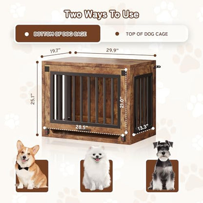 Dog Crate Furniture, 30'' Wooden Dog Kennel for Dogs up to 30 lb, view 4