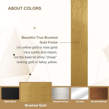 Gold Bathroom Mirror, 24x36 Brushed Brass Rectangle Metal Frame Mirror for Bathroom, Modern Rectangular Wall Mounted Mirror for Vanity
