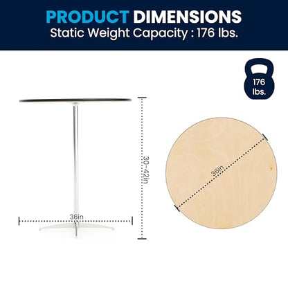 Lars 36'' Round Wood Cocktail Table with 30'' and 42'' Columns, Wood Bar Height Table for Commercial or Residential Use, Natural