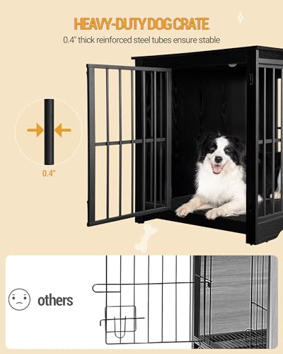 44.1" XL Dog Crate Furniture Indoor Dog Kennel with Barn Door, view 7