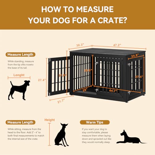 48 Inch Heavy-Duty Dog Crate Furniture, view 4