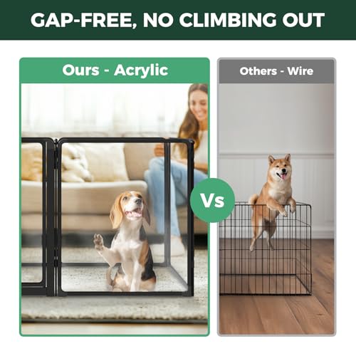 AuraSpace Pro Clear Acrylic Indoor Dog Playpen, 32" H, 8 Panels, view 3