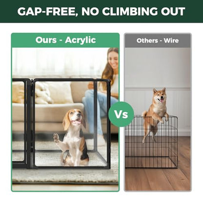 AuraSpace Pro Clear Acrylic Indoor Dog Playpen, 32" H, 8 Panels, view 3