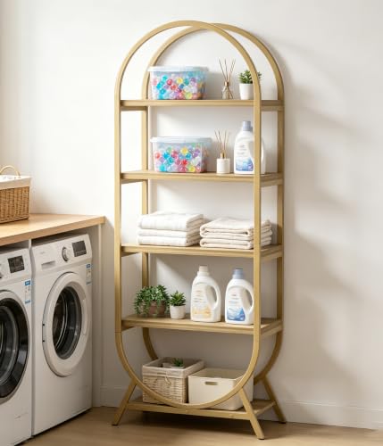 Arched Bookshelf, 5-Tier Tall Wide Open Bookshelf, view 8