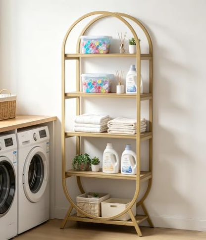 Arched Bookshelf, 5-Tier Tall Wide Open Bookshelf, view 8