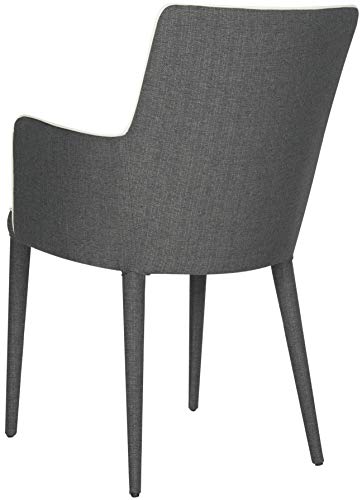 Safavieh Home Collection Summerset Mid-Century Modern Dark Grey and White Arm Chair