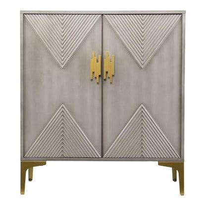 Lantara Modern Storage Cabinet - Modern Design, Grey Iron and Wood - Ideal for Bedroom, Living Room (HZ1140405)