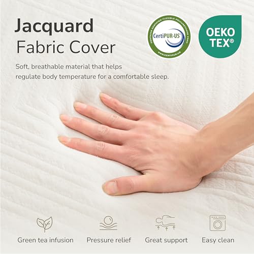 8 Inch Twin Mattress for Kids Green Tea Memory Foam Medium Firm, view 6