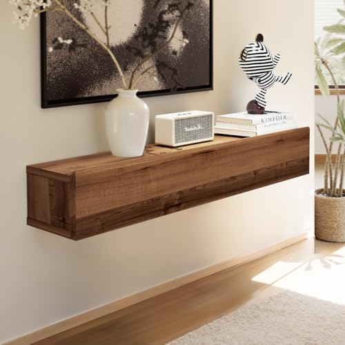Floating Solid Wood Console Table, view 2