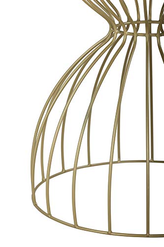 Elle Décor Cami Modern Hourglass End Table, Metal Side Table with Metal Top, or Coffee Table for Living Room, Decorative Round Accent Nightstand for Bedroom (Gold/Black), 23.75in (H)
