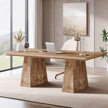 63-Inch Executive Desk, Large Office Computer Desk with Double Pedestal, view 2