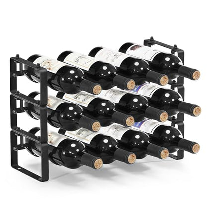 Stackable Countertop Wine Rack, 12 Wine Bottles Holder for Inside Cabinet, view 2