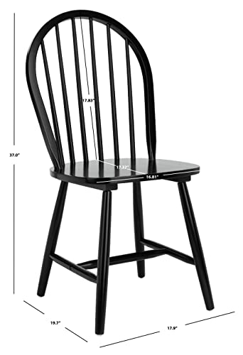 SAFAVIEH Furniture - Camden Spindle Dining Chair Set of 2 - Black - Solid Wood - Classic Windsor Design - Ideal for Dining Room, Kitchen, 17.83" Seat Height (DCH8501A-SET2)