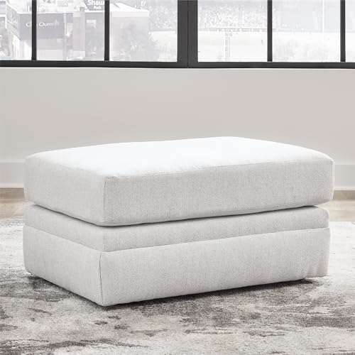 Signature Design by Ashley Maitelynn Casual Upholstered Ottoman, White