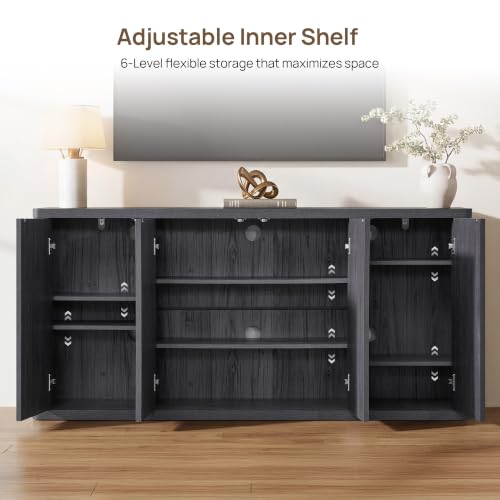 65" TV Stands for Living Room Bedroom Tall TV Console with Storage, view 6