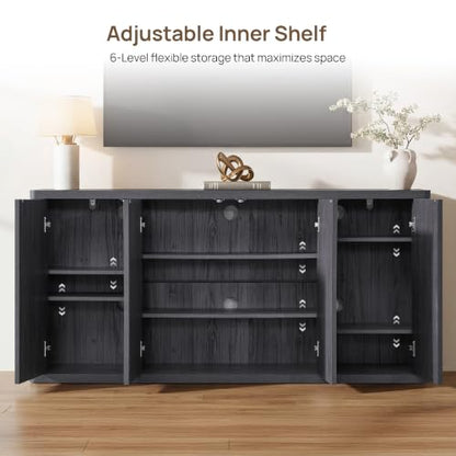 65" TV Stands for Living Room Bedroom Tall TV Console with Storage, view 6