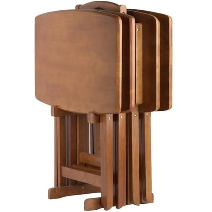 Pemberley Row Solid Wood Teak Snack Table Set Rectangular Oversized, Unassembled, view 2